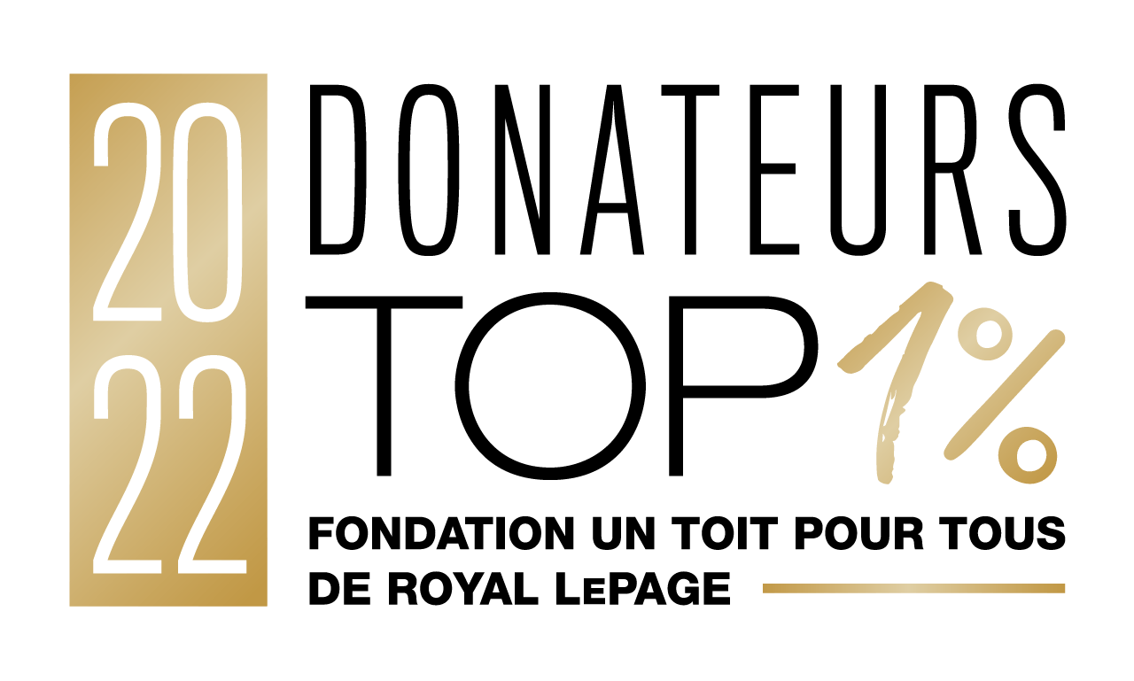 Logo Donateurs top 1% Un toit pour tous Royal LePage 2022